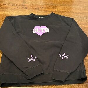 Olivia Rodrigo GUTS! World Tour 2024 Black Pullover Sweatshirt. Size M.